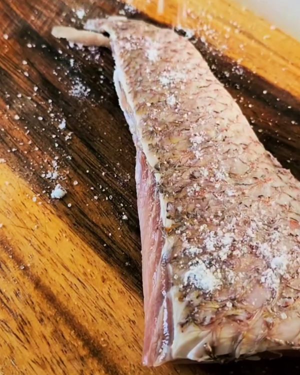 Step 1.1: Pat the snapper fillets dry and season with salt and black pepper