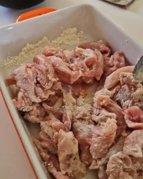 Step 1.1: Season the chicken strips with salt and pepper