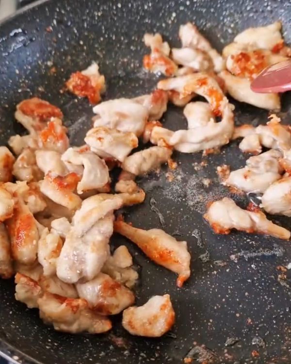 Step 1.1: Heat oil in a hot pan over medium-high heat