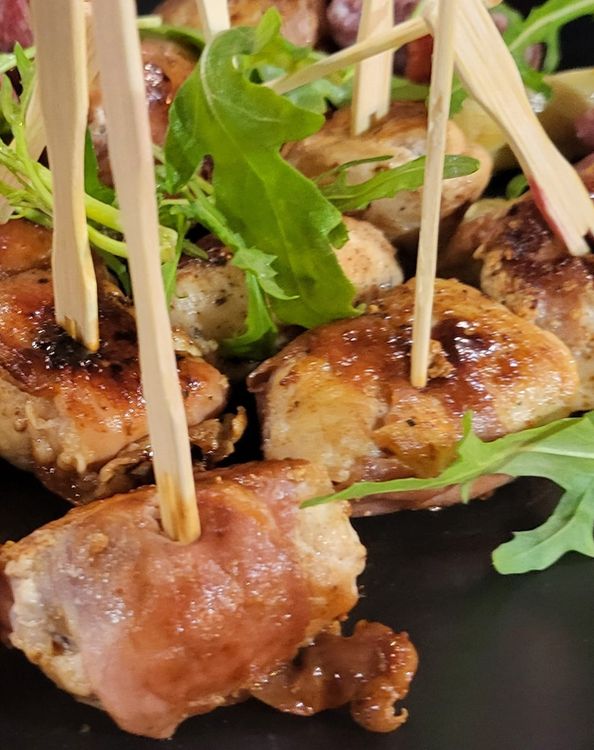 Chicken, Cherry & Parma Ham Lollipops recipe