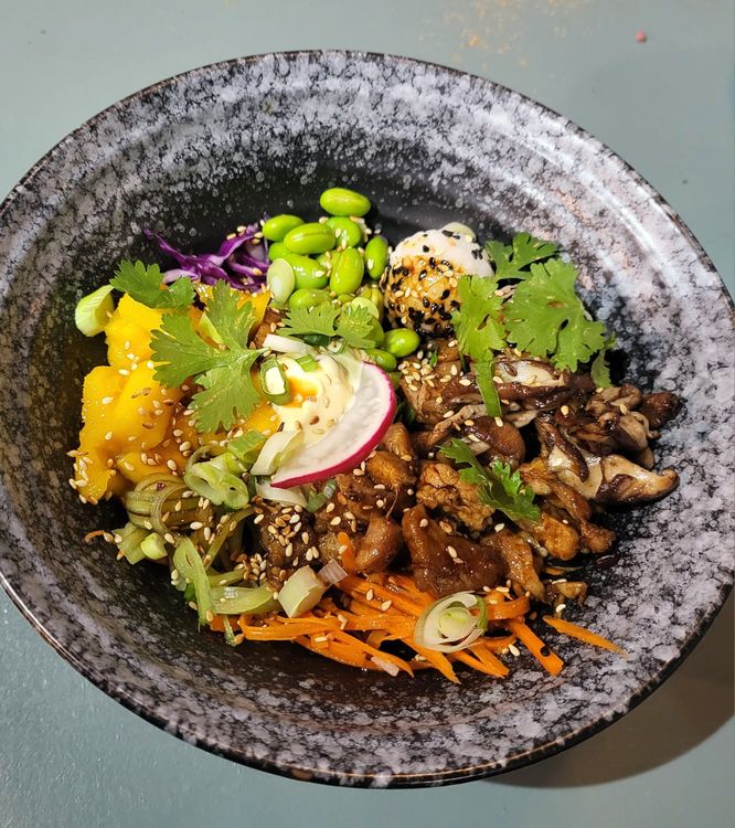 Beef & Pork Poke Bowl recipe