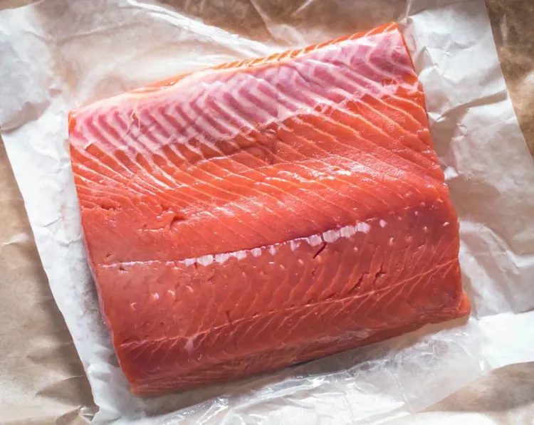 Step 1.1: Place salmon on a baking sheet lined with parchment paper or aluminum foil