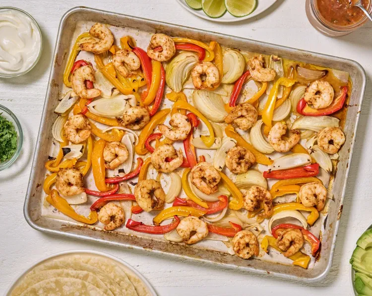 Shrimp Fajitas with Bell Peppers and Onions recipe