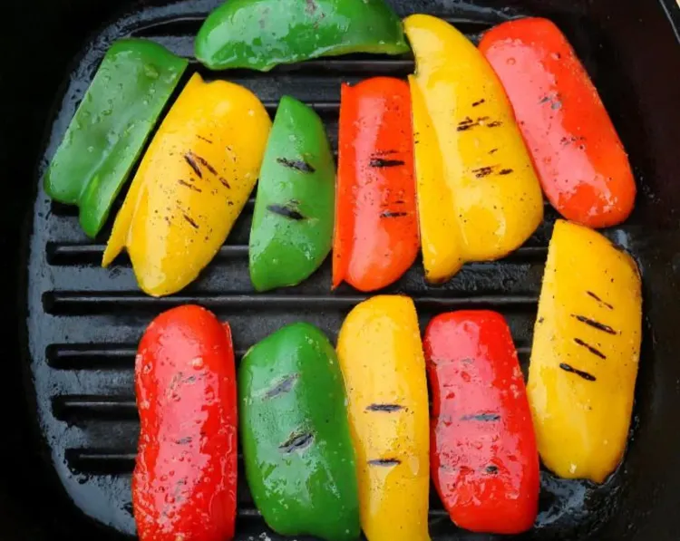 Step 2.1: Grill the peppers or cook on a grill pan