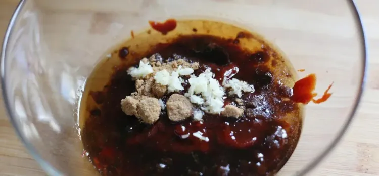 Step 2.1: Combine gochujang spicy ketchup, honey, dark brown sugar, gluten-free soy sauce, sesame oil, and minced garlic in a bowl