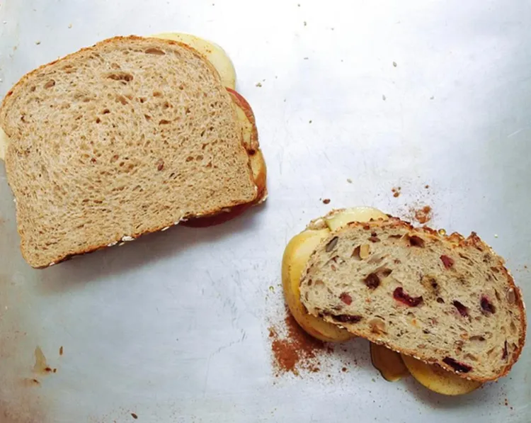 Step 2.1: Place the top half of the bread on the sandwich