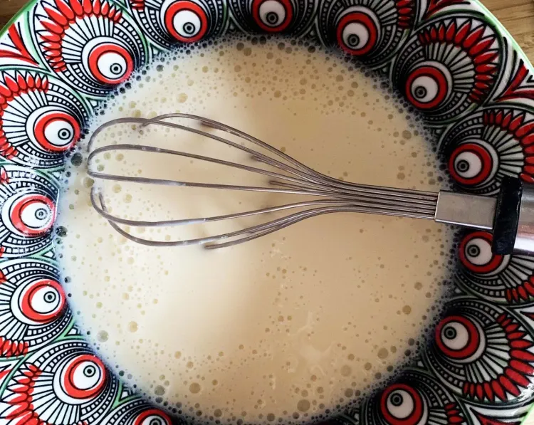 Step 1.1: In a bowl, whisk together egg whites, soy yogurt, and granulated erythritol