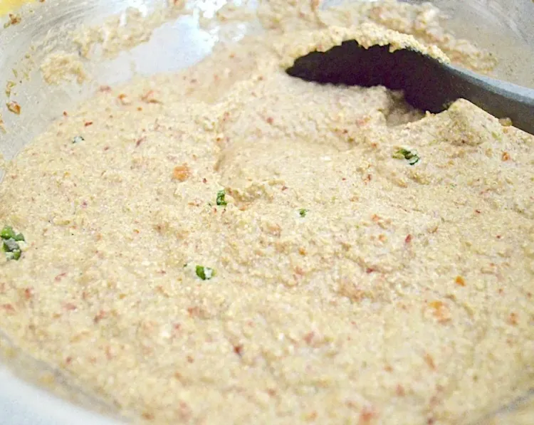 Step 3.1: Stir the Whole Milk Ricotta Cheese, Fresh Basil, Parmesan Cheese, Salt, and Freshly Ground Black Pepper into the bowl with the veggies
