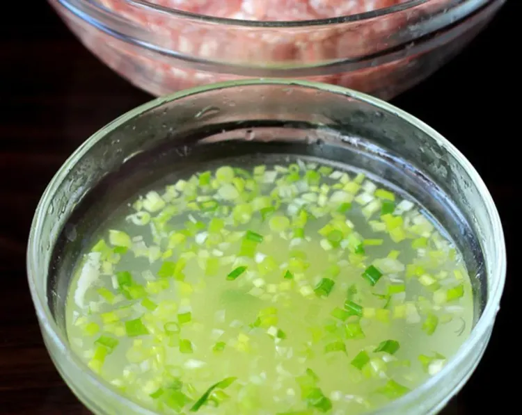 Step 2.1: In a small bowl, soak fresh ginger and scallion with hot water for around 10 minutes