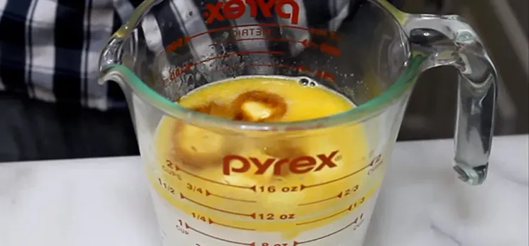 Step 1.1: In a separate jar, mix melted butter and warm milk