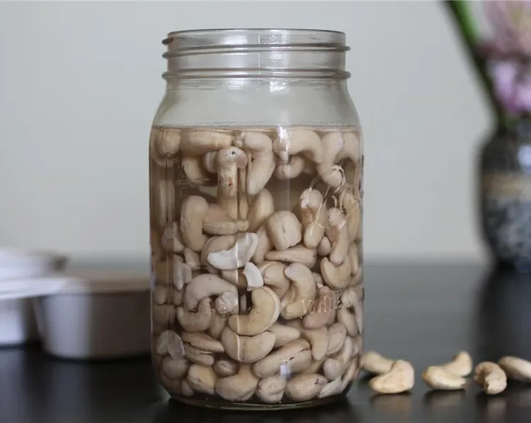 Step 1.1: Soak the cashew nuts in water overnight or for a few hours