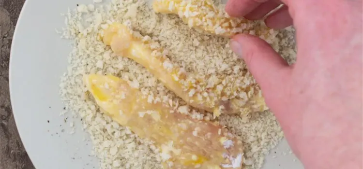 Step 1.1: Coat the chicken tenders in the panko breadcrumbs, covering them completely