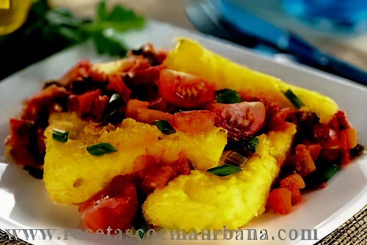 Polenta with Vegetable Garnish recipe