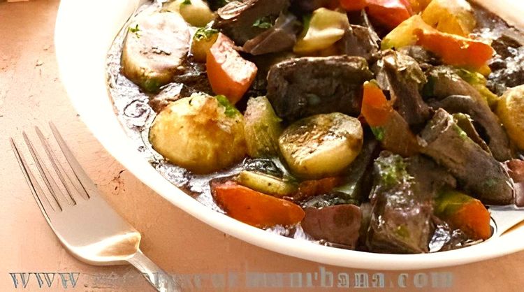 Beef Ragout with Vegetable Garnish recipe