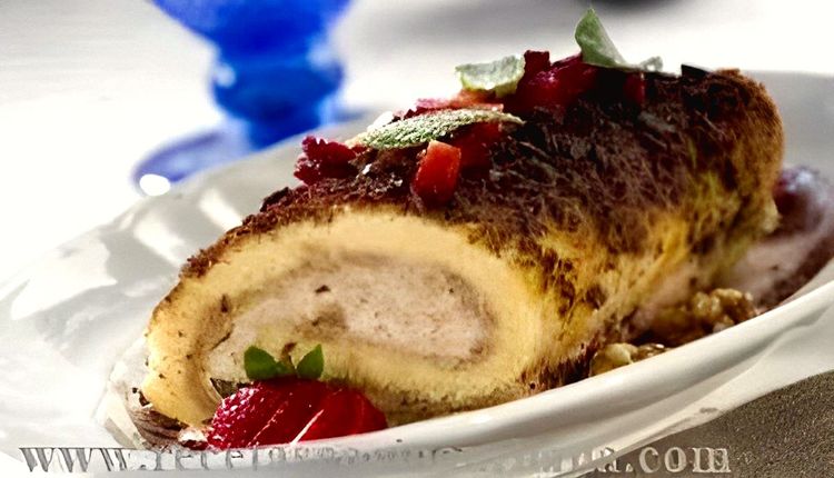 Rolled Cake Filled with Walnut Cream recipe