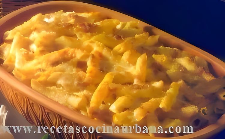 Baked Macaroni with Béchamel Sauce, Bacon, and Sausages recipe