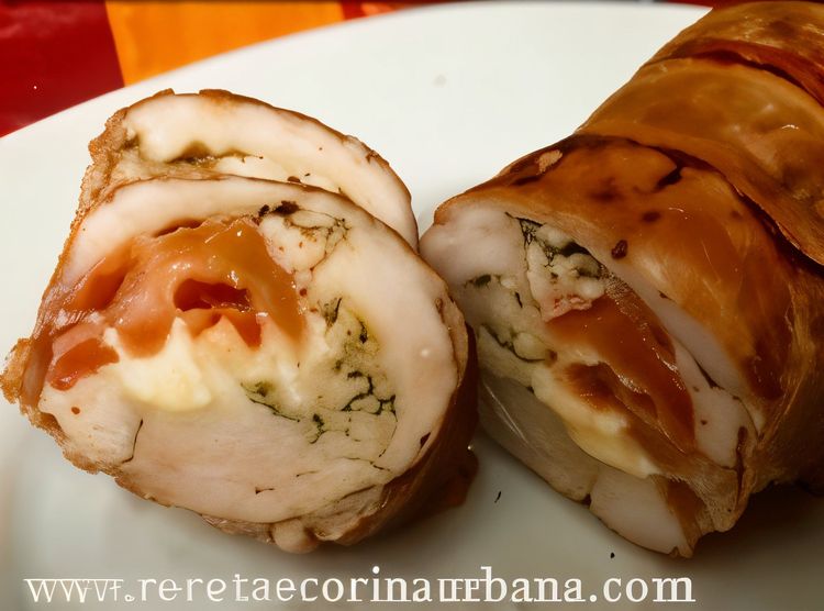 Chicken Roll with Bacon and Feta Cheese recipe