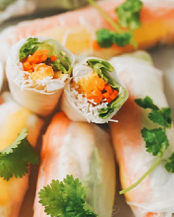 Chicken & Mango Rice Paper Rolls recipe