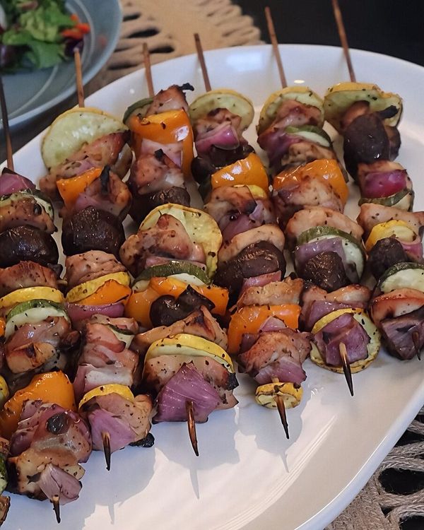 Summer Chicken Skewers with Zesty Garlic Marinade recipe