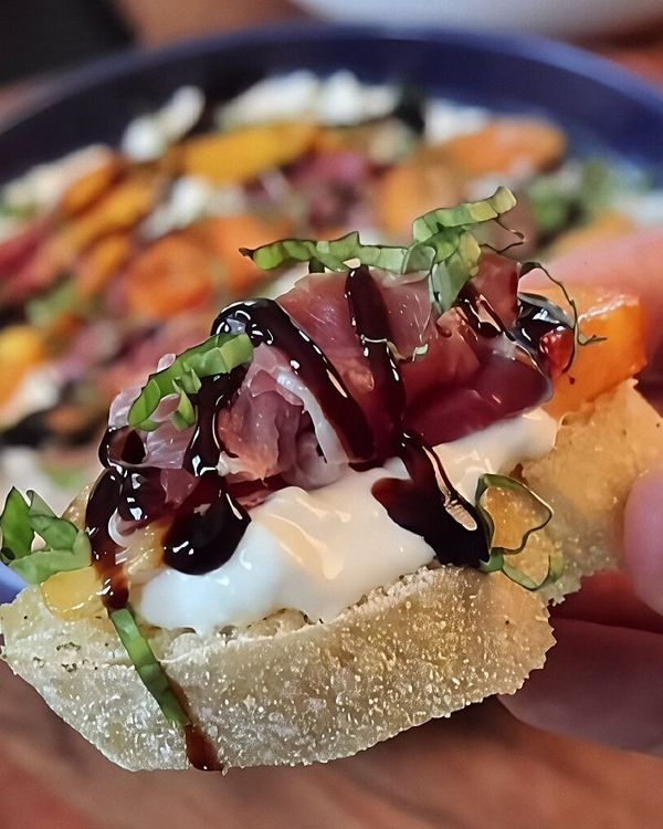 Grilled Peach, Prosciutto, Burrata Dip recipe