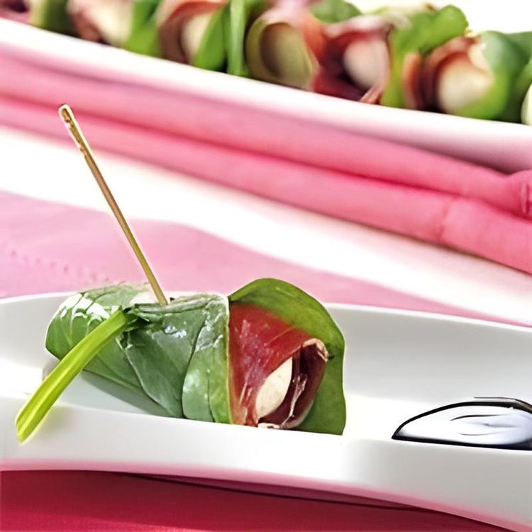 Spinach with Ham and Mozzarella recipe