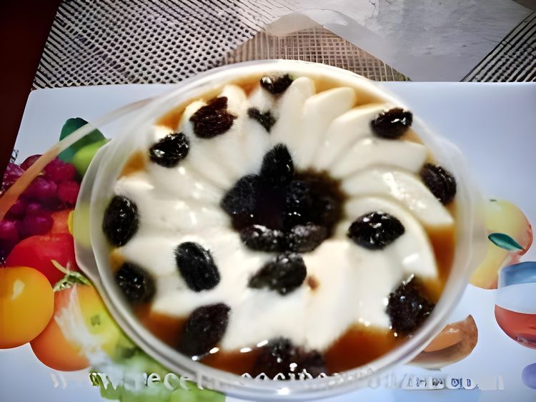 White Flan with Black Plum Sauce recipe