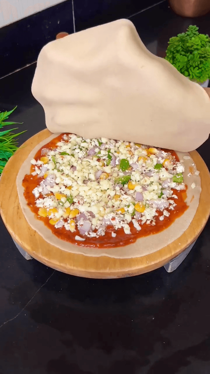 2 Layers Pizza Paratha recipe