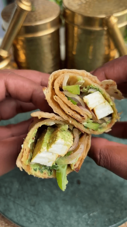 Chatpata Paneer Roll recipe