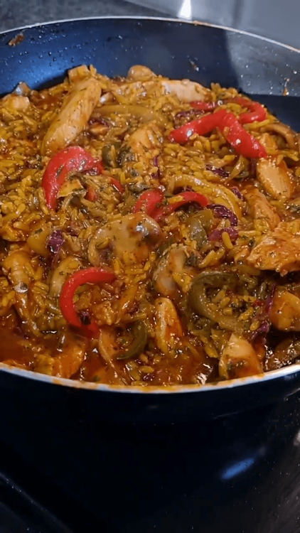 Spiced Chicken and Vegetable Stir Fry with Rice recipe
