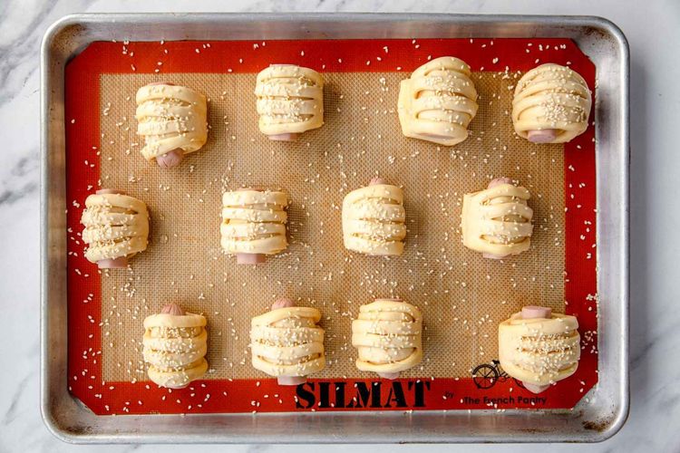 Step 4.1: Line a large baking sheet with parchment paper