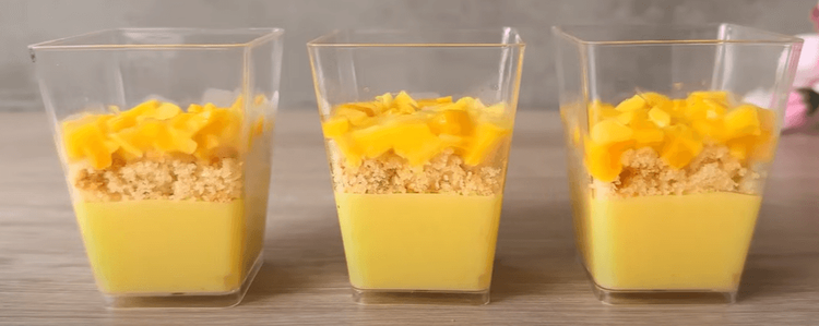 Step 1.1: Top each cup with the mango whipped cream