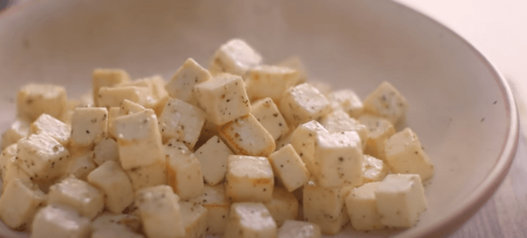 Step 1.1: Add the diced paneer, salt, and pepper