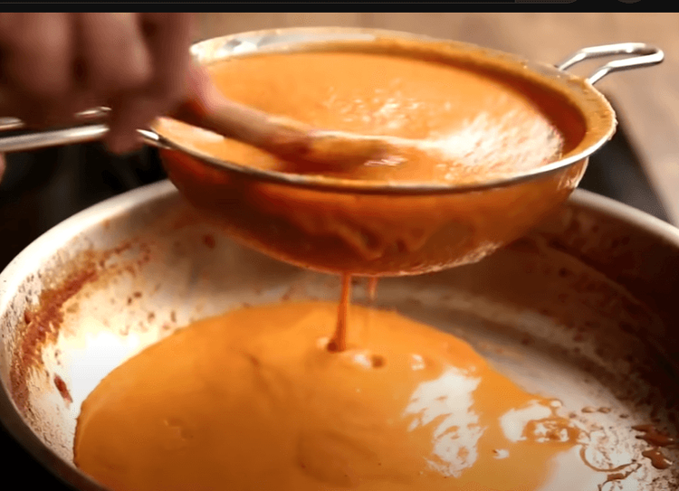 Step 1.1: Strain it back into the same pan, ensuring minimal wastage