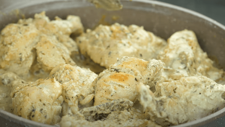 Step 1.1: Add cooked chicken pieces, coat well, and serve