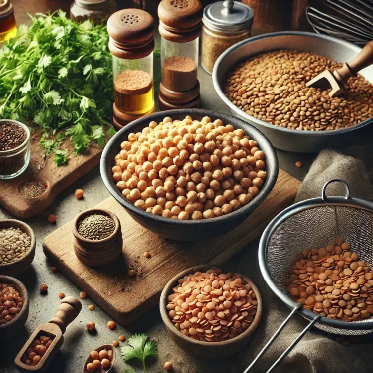 Step 1.1: If using dried chickpeas, soak them overnight in water