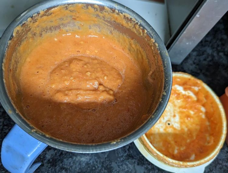 Step 1.1: Mix all the ingredients together add salt and grind to a fine paste