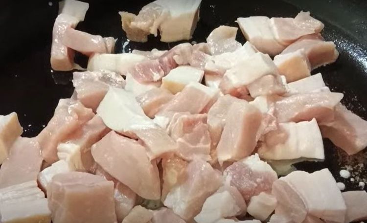 Step 1.1: Sauté the pork, then pour some water