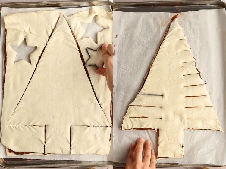 Step 2.1: Use a star cookie cutter to cut 2-3 stars from the scraps and set them aside