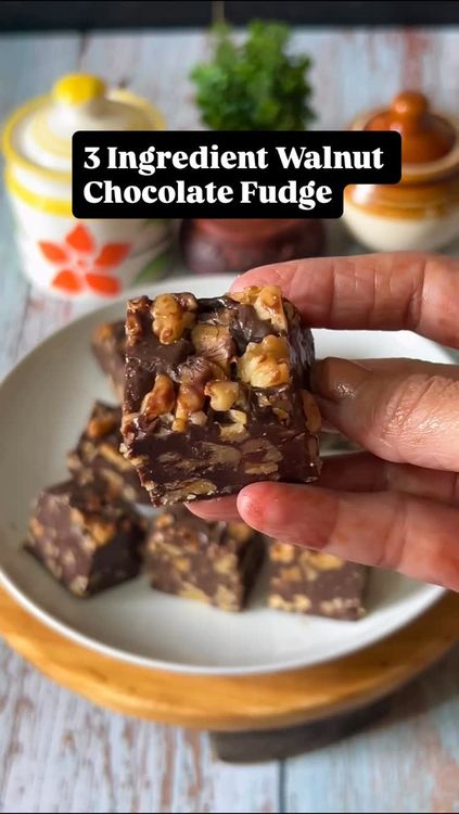 Walnut Chocolate Fudge – 3 Ingredients Only! recipe