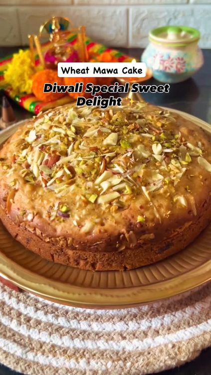 Diwali Special Wheat Mawa Cake recipe