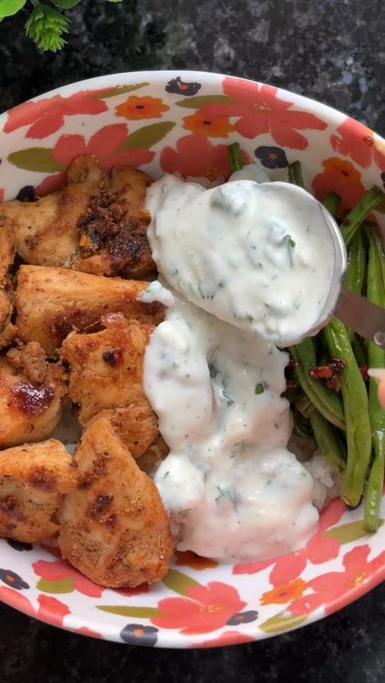 High Protein Creamy Grilled Chicken Bowl recipe