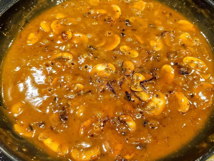 Step 3.1: Cook for 5-6 minutes, stirring occasionally, until all of the liquids from the mushrooms have cooked off and they are lightly browned
