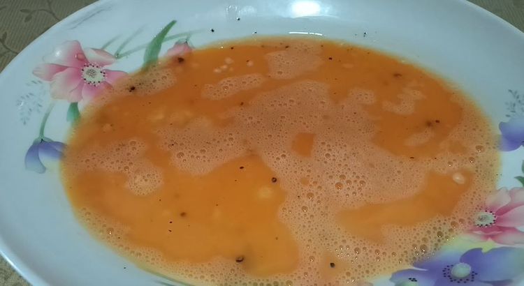 Step 1.1: Scramble the eggs, then add garlic powder, black pepper, and a pinch of salt