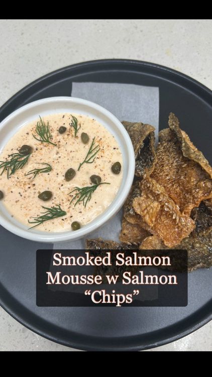 Smoked Salmon Mousse with Salmon Chips recipe