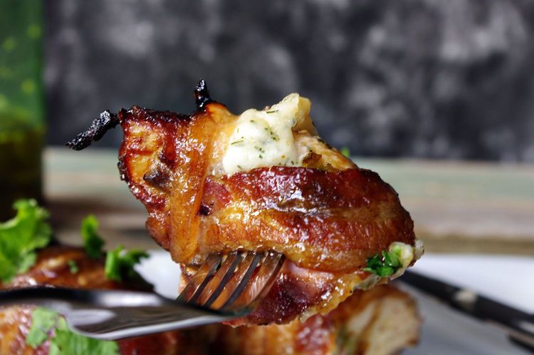 Cheese Stuffed Bacon Wrapped Smoked Chicken recipe