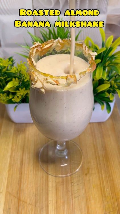 Roasted Almond Banana Milkshake recipe