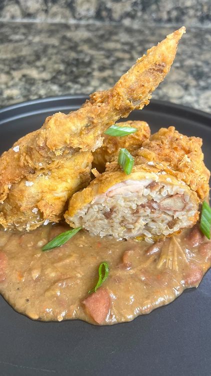 Red Bean and Rice Stuffed Chicken Wings recipe