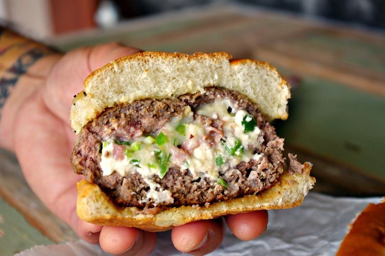 Jalapeno Popper Beer Can Burger recipe