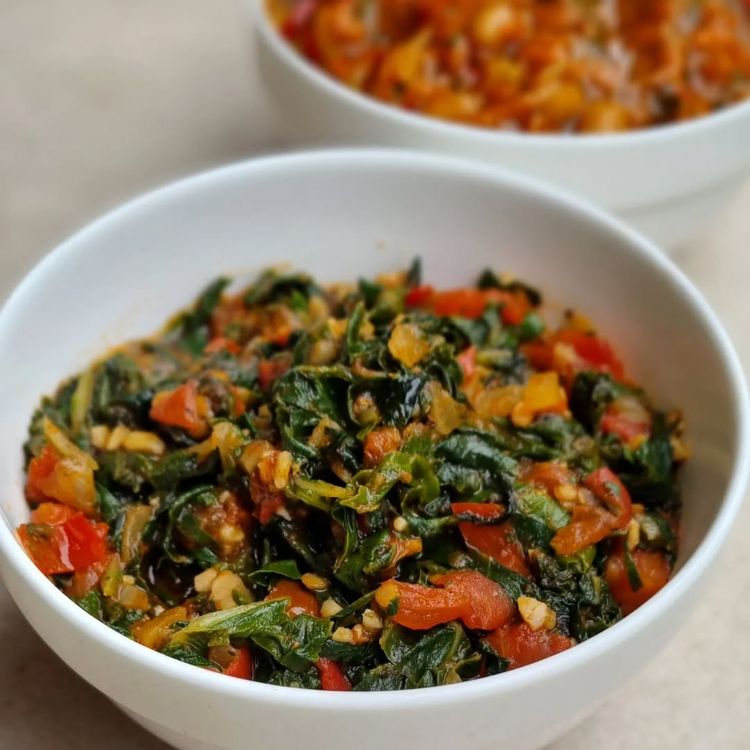 Spinach and Tomato & Chakalaka recipe