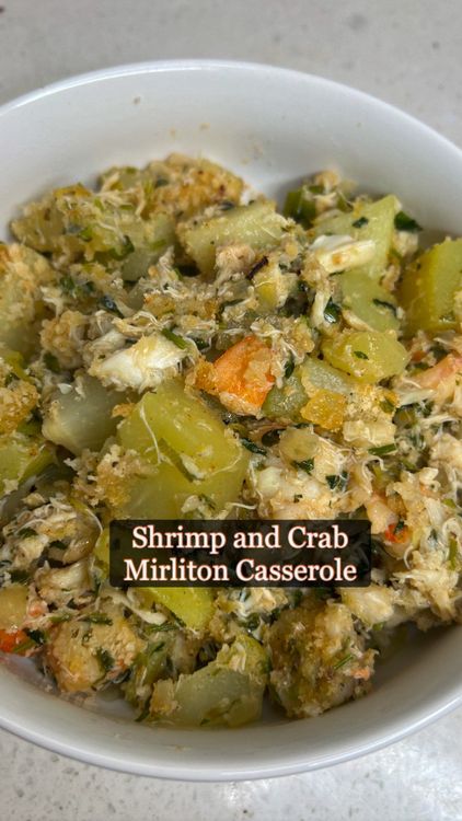 Shrimp and Crab Mirliton Casserole recipe